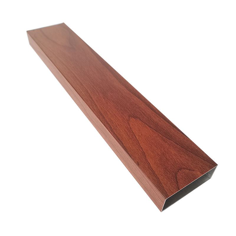 SY Wood Texture Aluminium Tube ,Wood Colors Rectangular Hanging Ceiling Aluminium Alloy Tubes