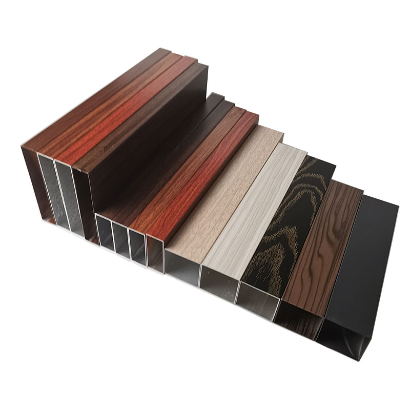 Wooden Grain Square Aluminum Tubes Factory Suppliers Aluminium Hollow Wood Aluminum Profile