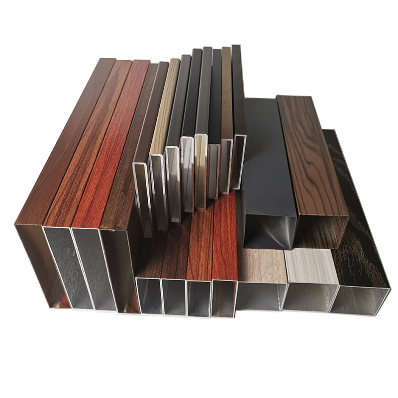 Manufacturer 40x60 Wood grain Aluminium Square Tube Profiles Wood Color