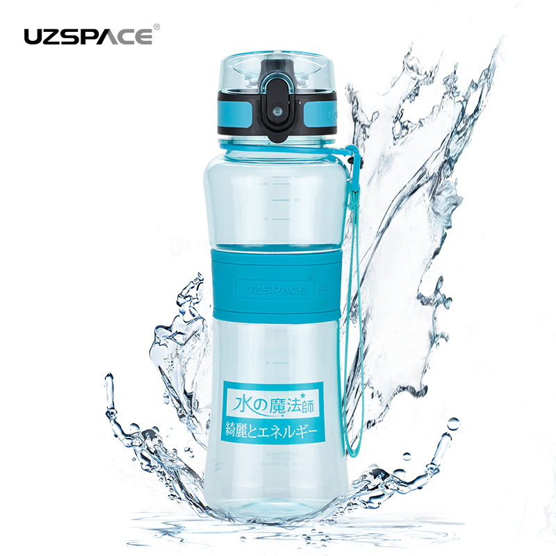 UZSPACE 550ml customizable bpa free tritan outdoor sports plastic water bottle with one click open