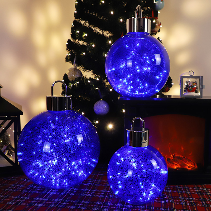 Large Clear LED Christmas Glass Ball | Outdoor Christmas Decor | Wholesale Custom Giant Hanging Ball