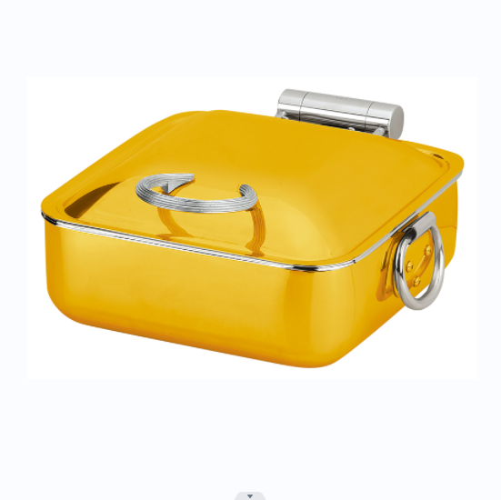 Square hydraulic buffet pot with stainless steel inner liner (yellow)
