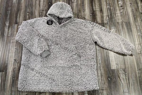 Bottom print sherpa hoodie-Hoodie sherpa