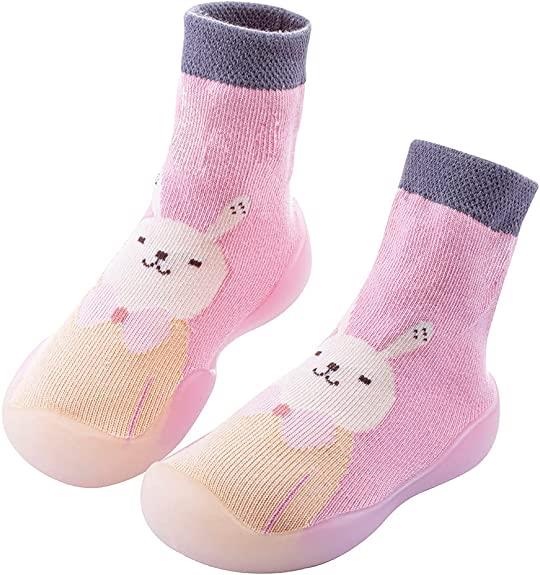 Embroidered cartoon fruit children's floor socks rubber soles