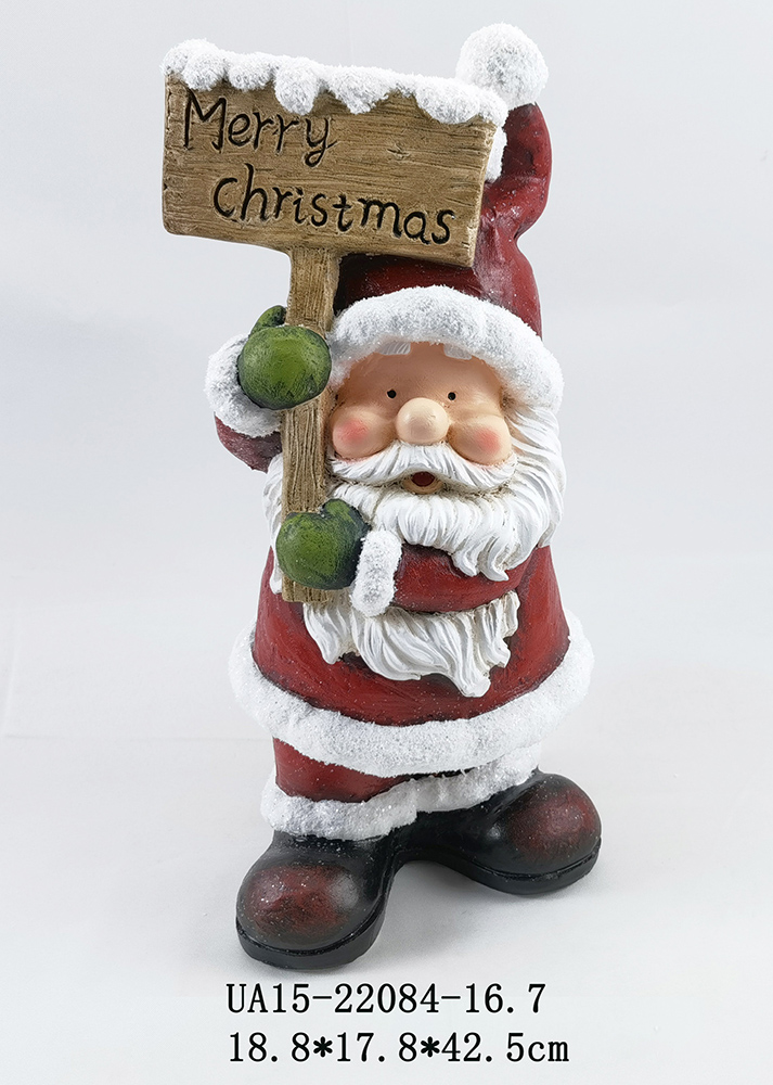 Santa Claus Ornaments Statue for Christmas Tree Hugger with Lights Vintage Polar Christmas Deco