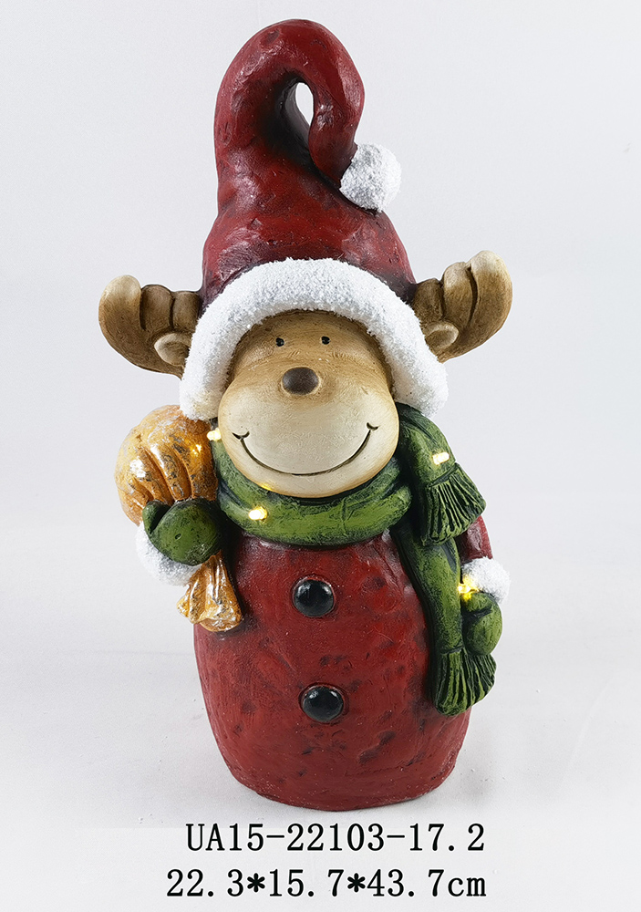 Snowman Santa Claus Ornaments Statue for Christmas Tree Hugger with Lights Vintage Polar Christmas