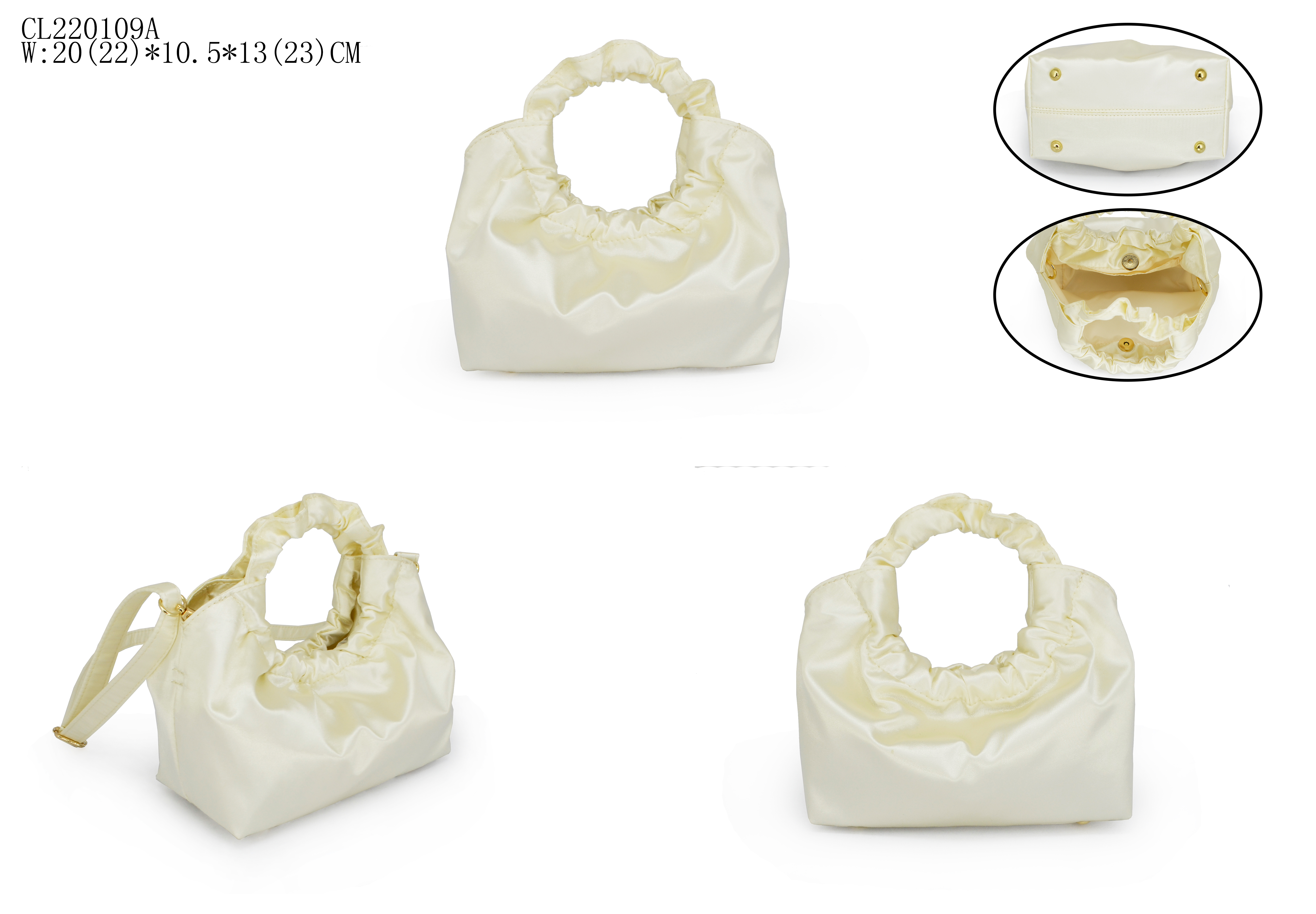 Pu bag gathered tote handbag cute