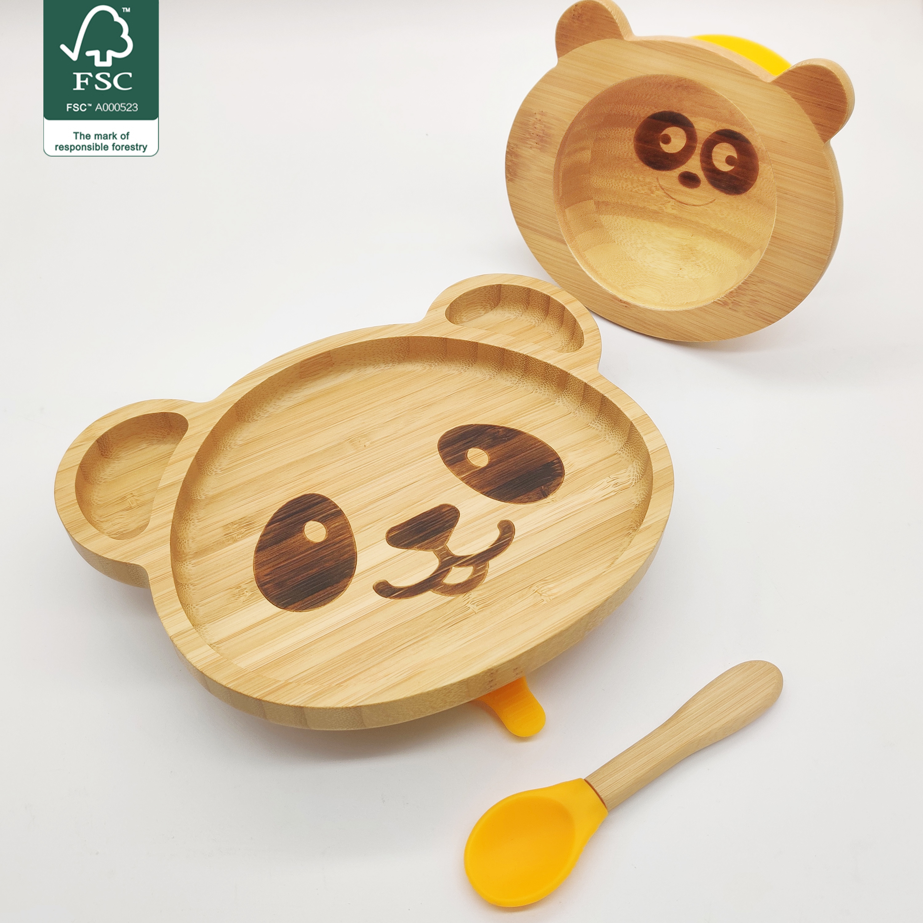 bamboo panda bowl & plate