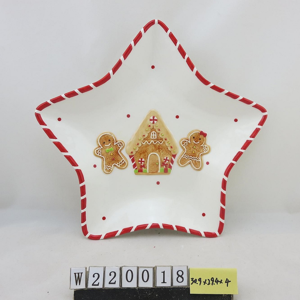 GingerMan 5 star plate dish heart ceramic plate