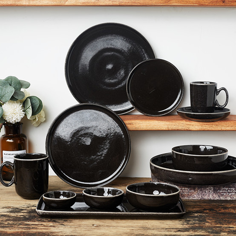 New Nordic shinny reaction glazed dinnerware set dishes&plate for home