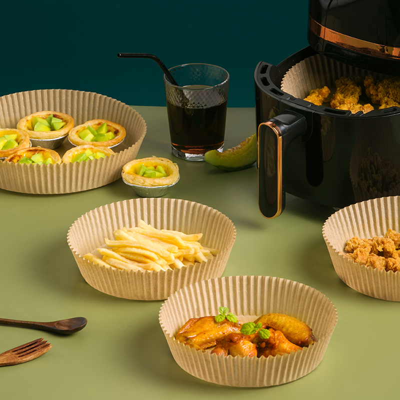 Disposable air fryer paper liners round silicone sheet steamer paper tray for oven