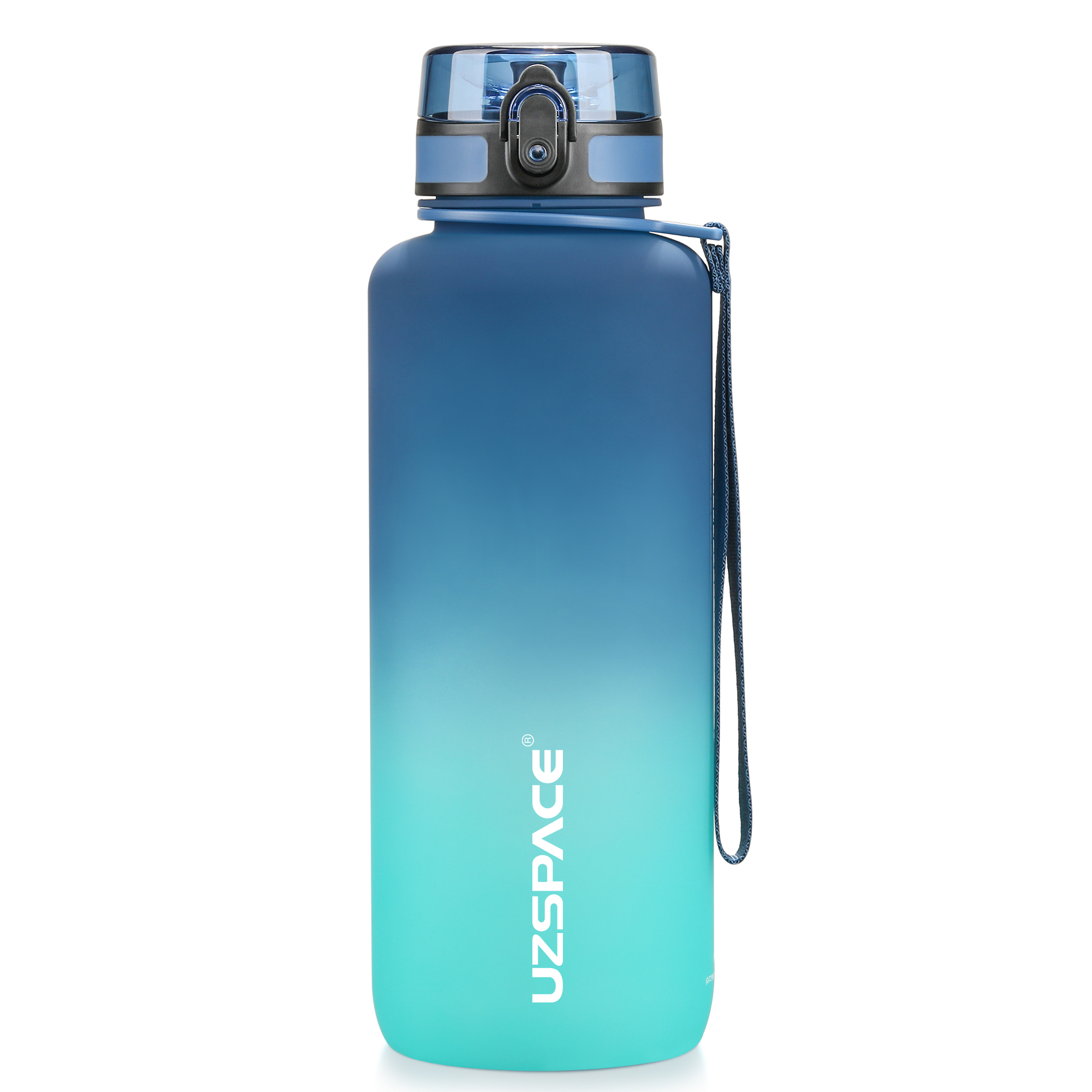 UZSPACE new design 48 oz 1.5l plastic water bottle food grade big capacity Bpa free frosted Gradient