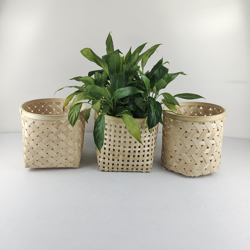 Bamboo basket artificial flowers plant pot flowers bamboo POTS