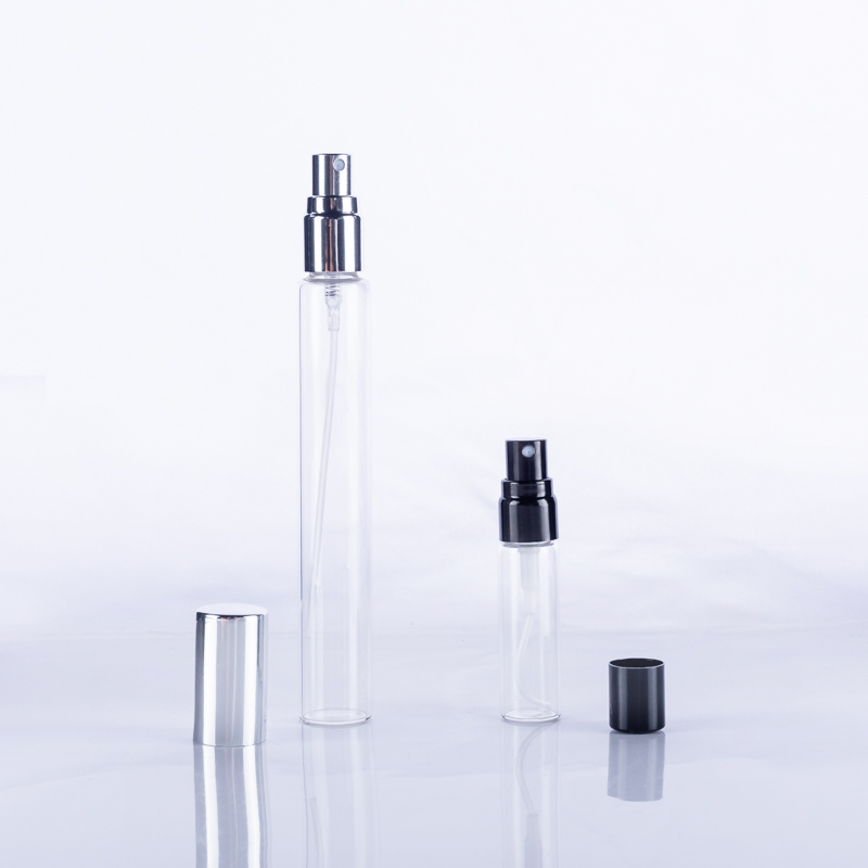 16ml clear finish tail perfume glass bottle with lid