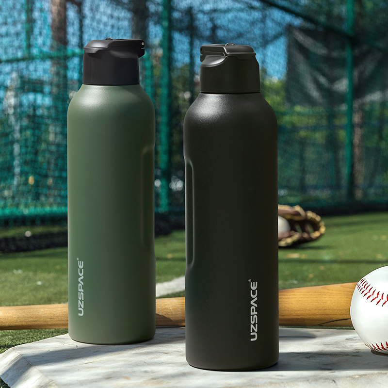 UZSPACE 550ml stainless steel metal insulated thermos vacuum sport portable water bottle with straw