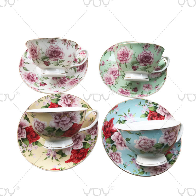 Personalized Elegant Bone China Coffee Cup And Saucer