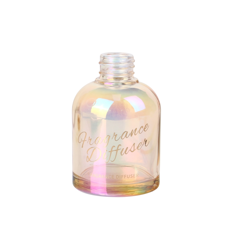 Electroplated Iridescent Clear Glass Reed Diffuser Bottles Aroma Bottles With Decal Printing