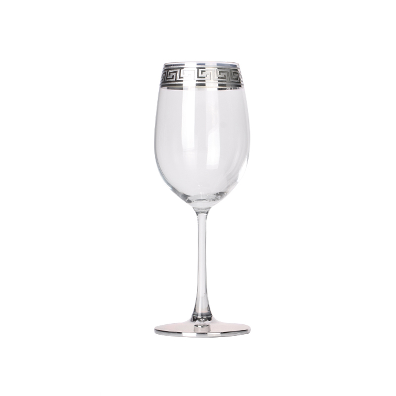 15 OZ Crystal Red Wine Glass Wedding Party Wine Glass With Sliver Rim