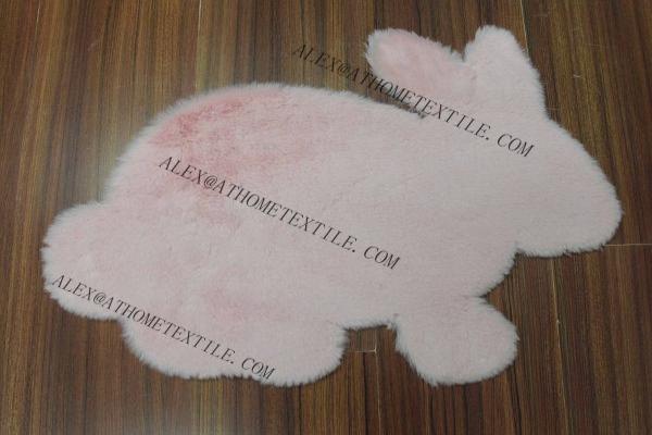 Lovely rabbit shape faux rabbit rug DR19010B PINK