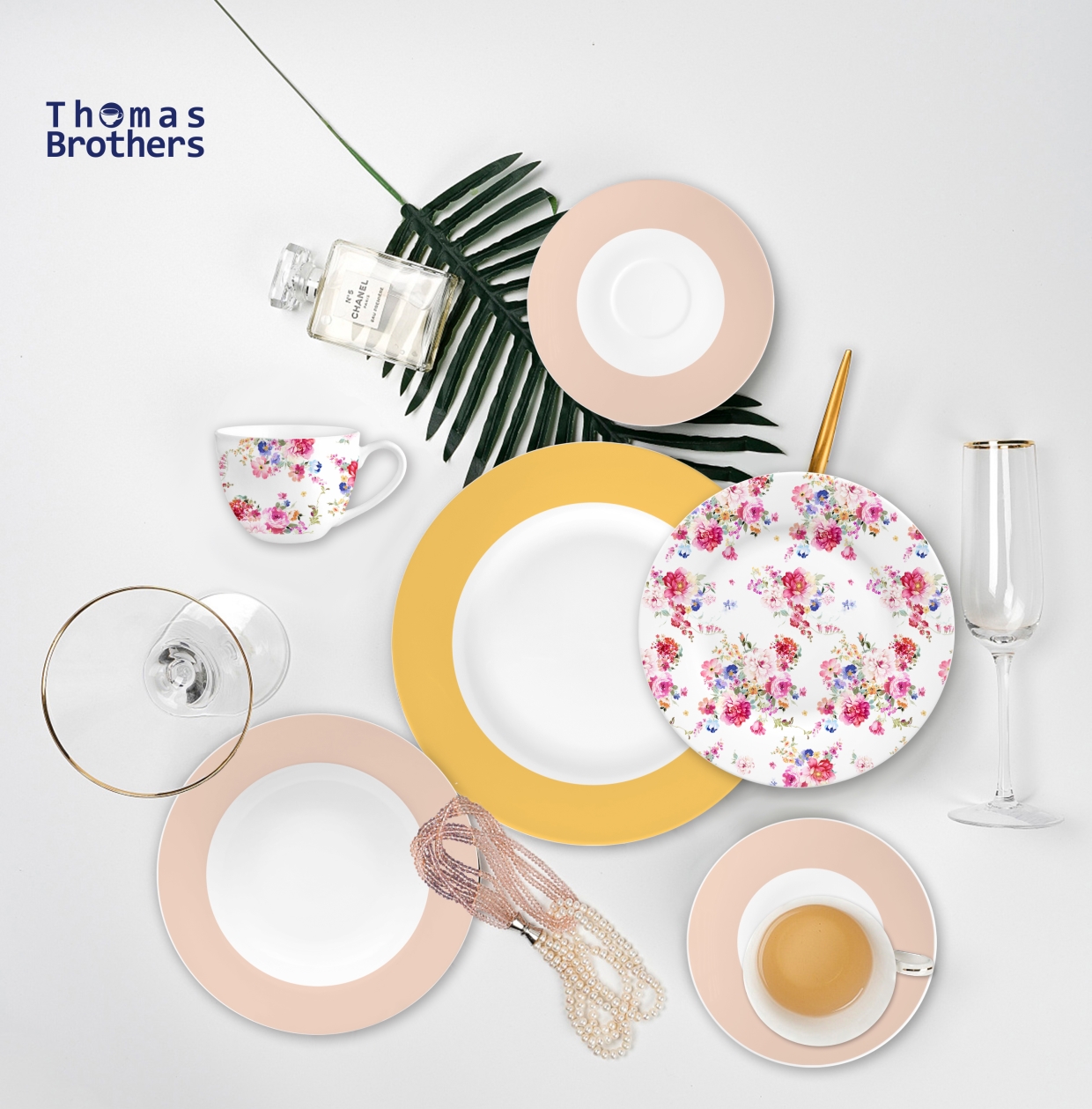 Colorful flower new bone china
