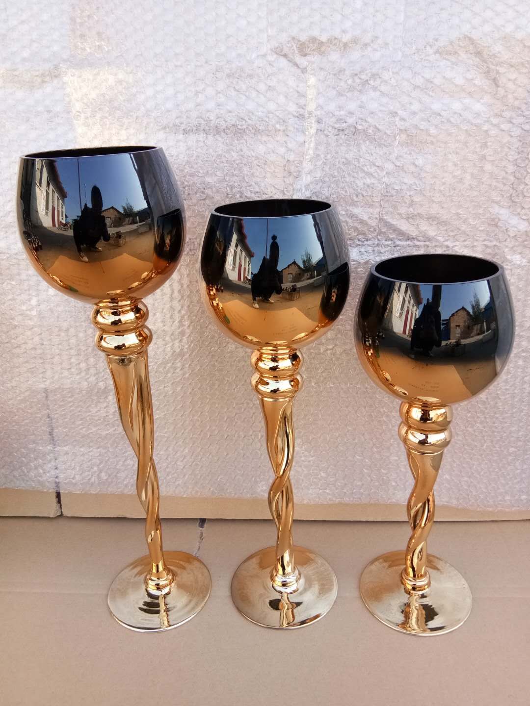 Glass candle holder