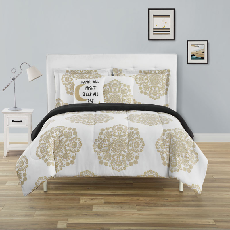 75gsm Metallic Pinted MF 5pc Comf Set