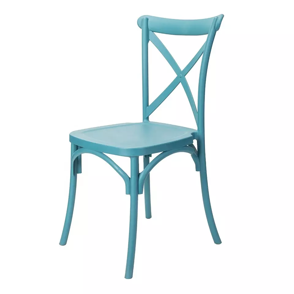 Stackable Wedding Plastic Cross Back Dining Chair