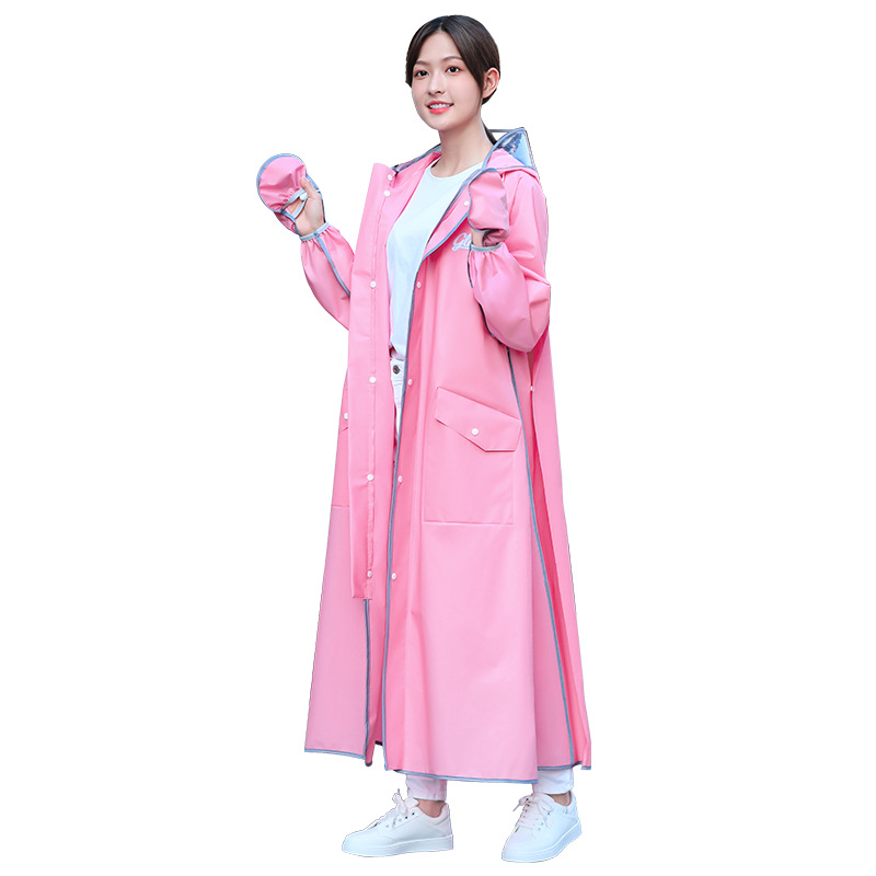 Adult Ladies Raincoat Long Fashion Waterproof EVA
