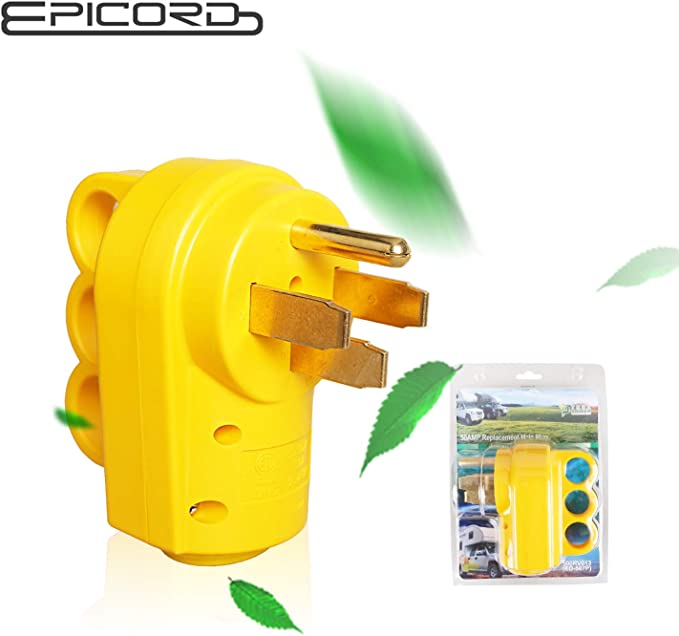 Epicord 50 Amp RV Power Grip Replacement Electrical Plug- Transform Your RV Plug Into Cord,Yellow