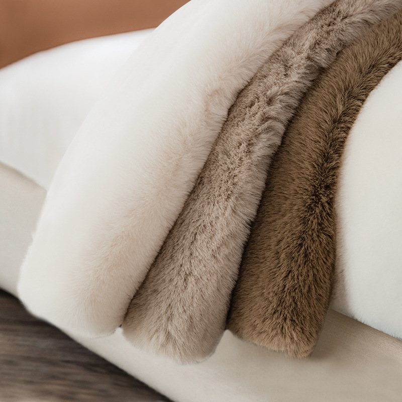Rabbit Fur Fabric Quilted Sofa Covers