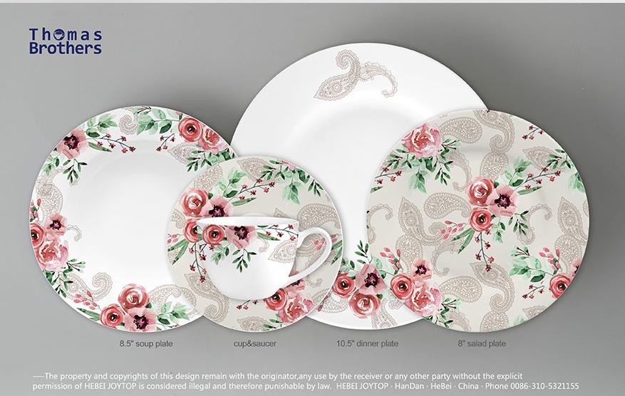 Rose design new bone china