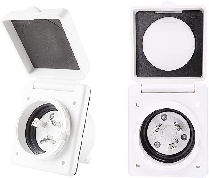 Trek Power 30A RV Power Twist Lock Inlet (white)
