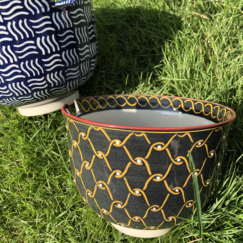 5" ceramic hand painted bowl