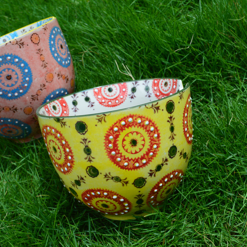 5" ceramic hand painted bowl
