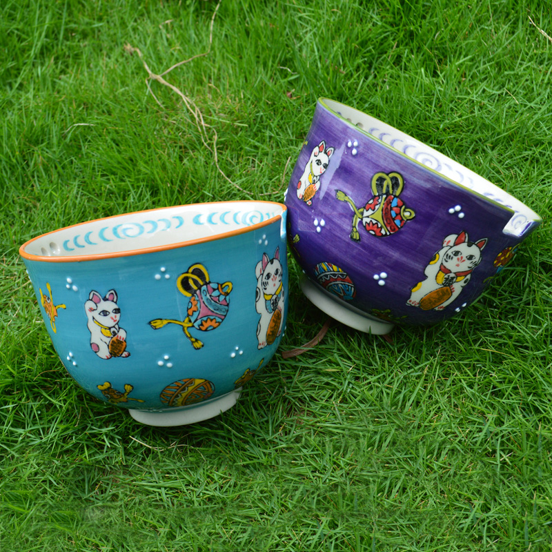 5" stoneware hand painted noodle bowl