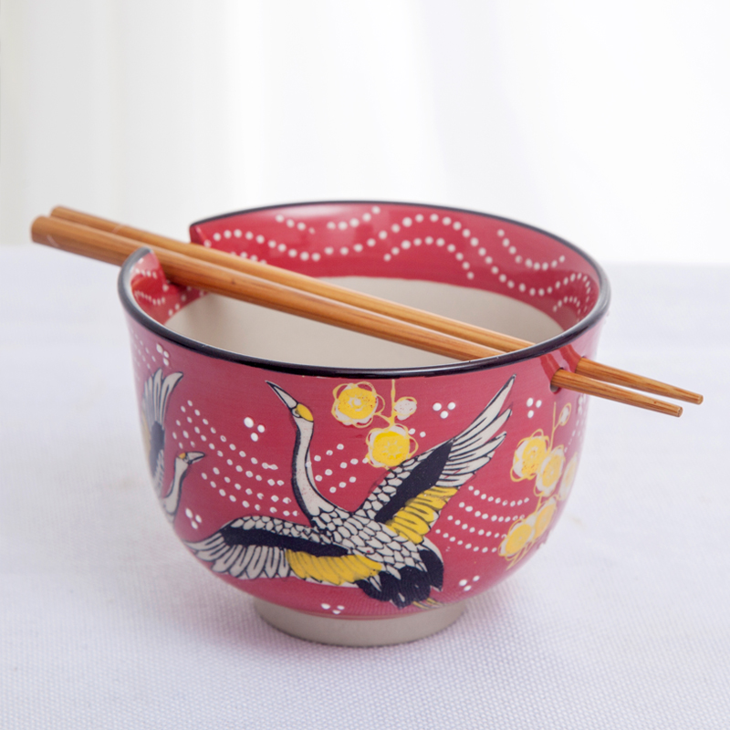 5" stoneware hand painted noodle bowl