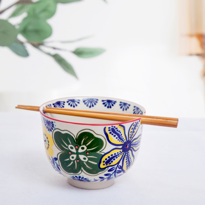 5" ceramic hand painted bowl