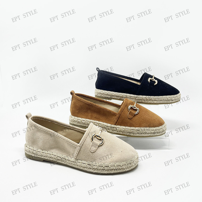 Lady Flat Espadrille Stitched Shoes