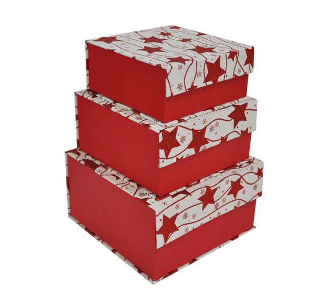 Christmas square gift box with flip lid