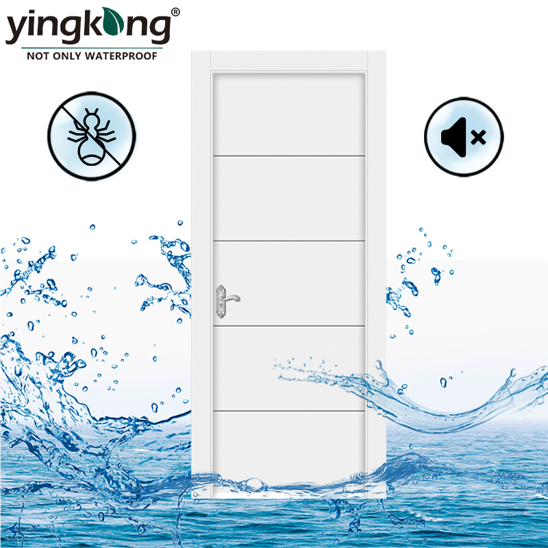 Yingkang Waterproof Interior Bedroom WPC Panel Door With Door Frame