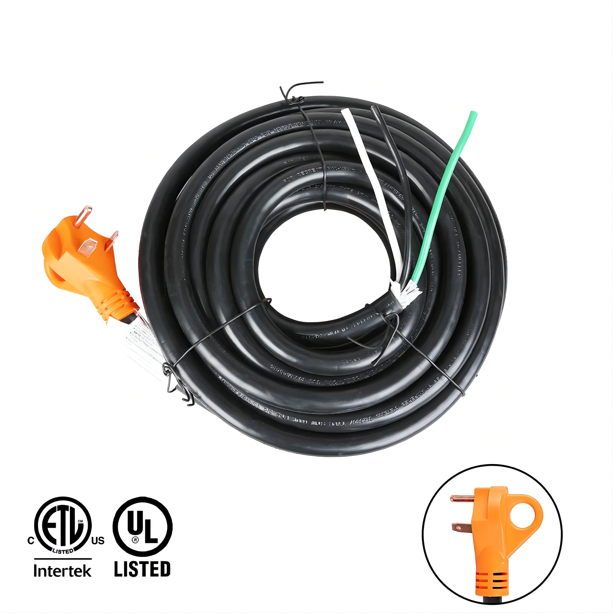 30 Foot 30 Amp RV Extension Cord Loose End