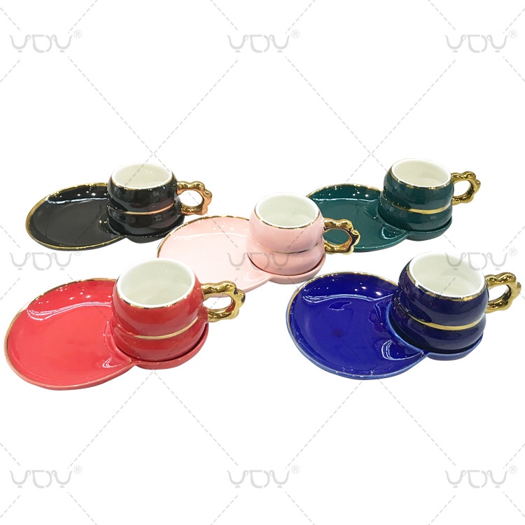 Wholesale price new bone ceramic custom design logo cup and saucer porcelain