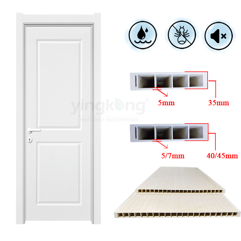full wpc door with painting process modern design customized size wpc hollow door factory price
