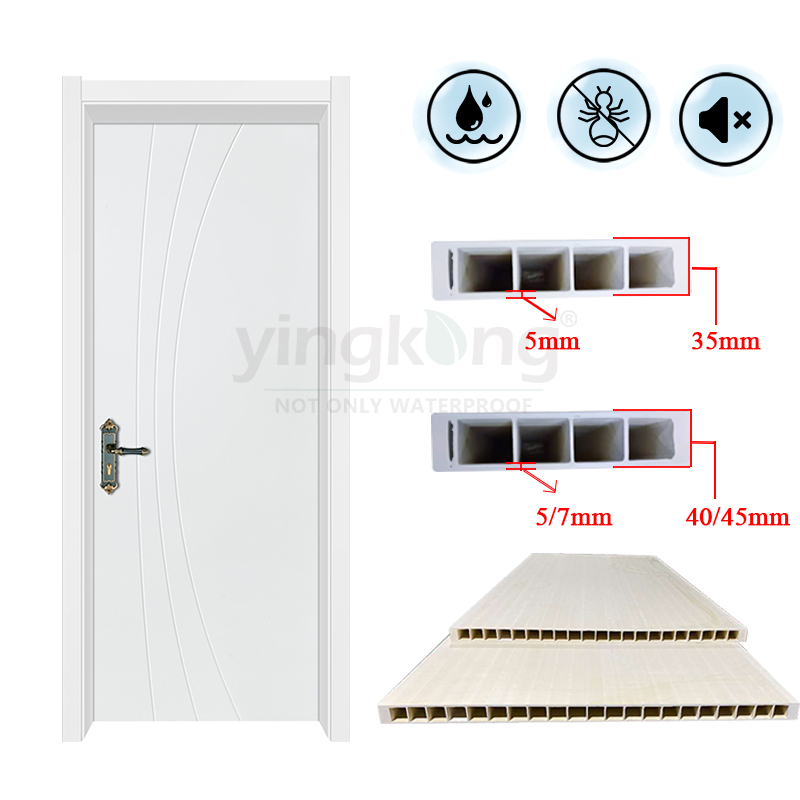 Chinese supplier White color 2050 * 710mm bedroom door polymer door full painting door wpc doors