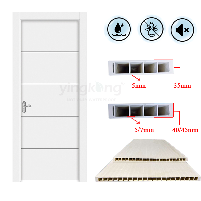 100% waterproof Full Wpc Door With Painting Or Pvc Film Laminated Surface Flush Wpc Door Panel