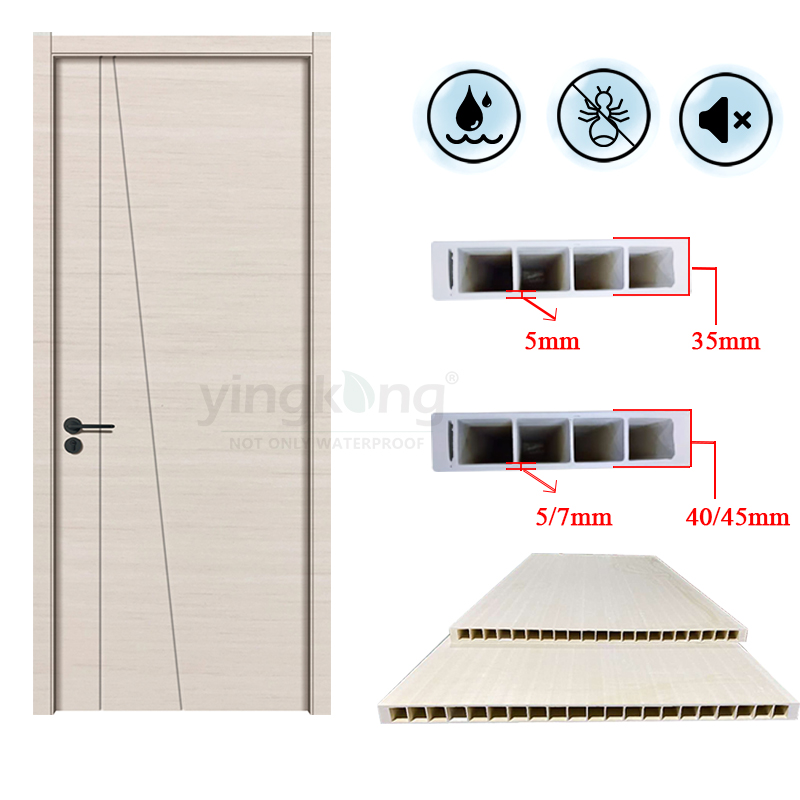 Full WPC Door Hollow Design painting doors 51/61/71/76/81cm waterproof Interior Polymer Doors
