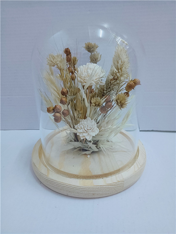 Dired Flowers Arrangement In Glass Cover