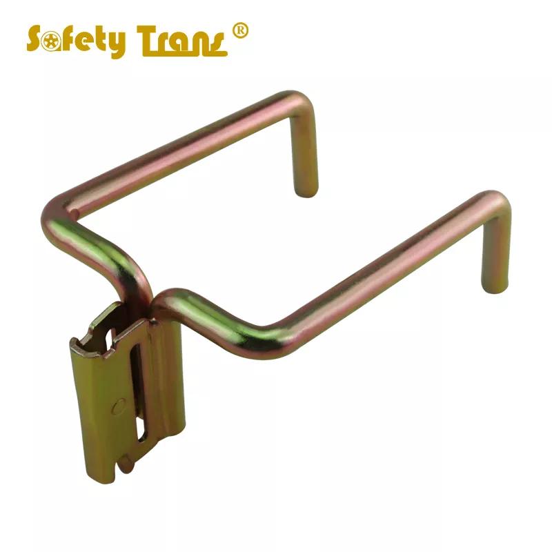 Rubber yellow zinc plated E track fitting Holder for cargo control with J handle hook