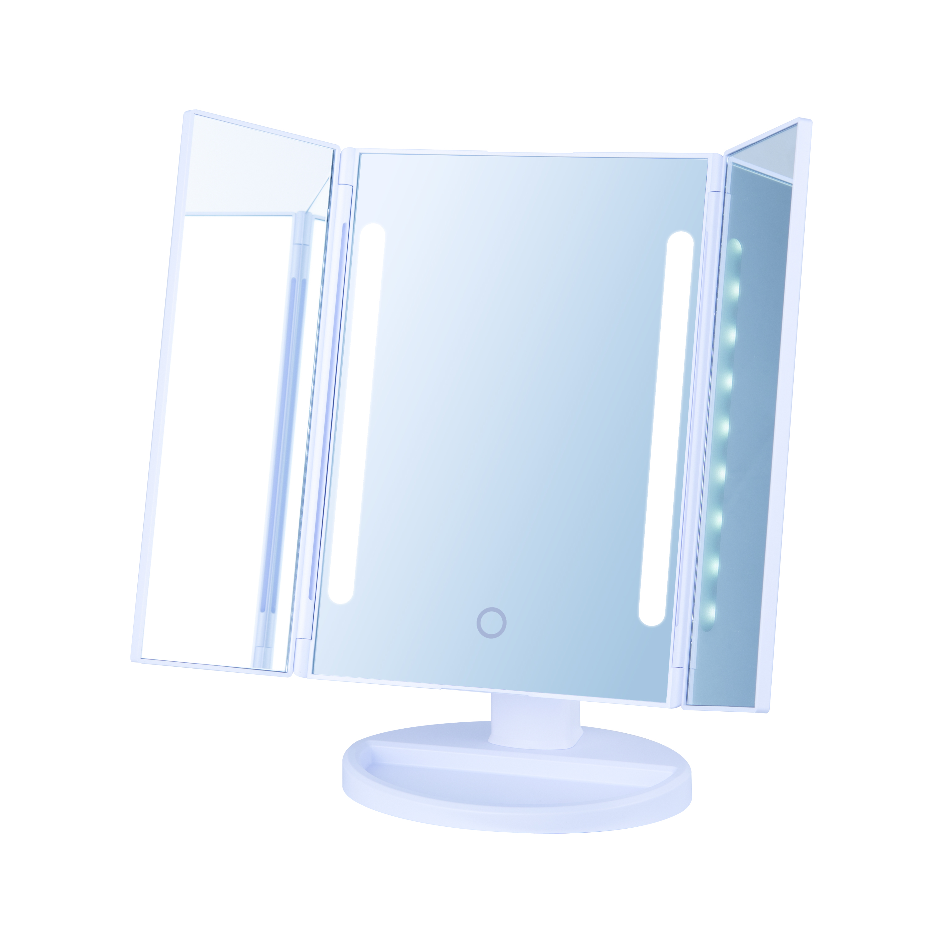 Tri Fold Square Table Makeup Mirror with LED Light