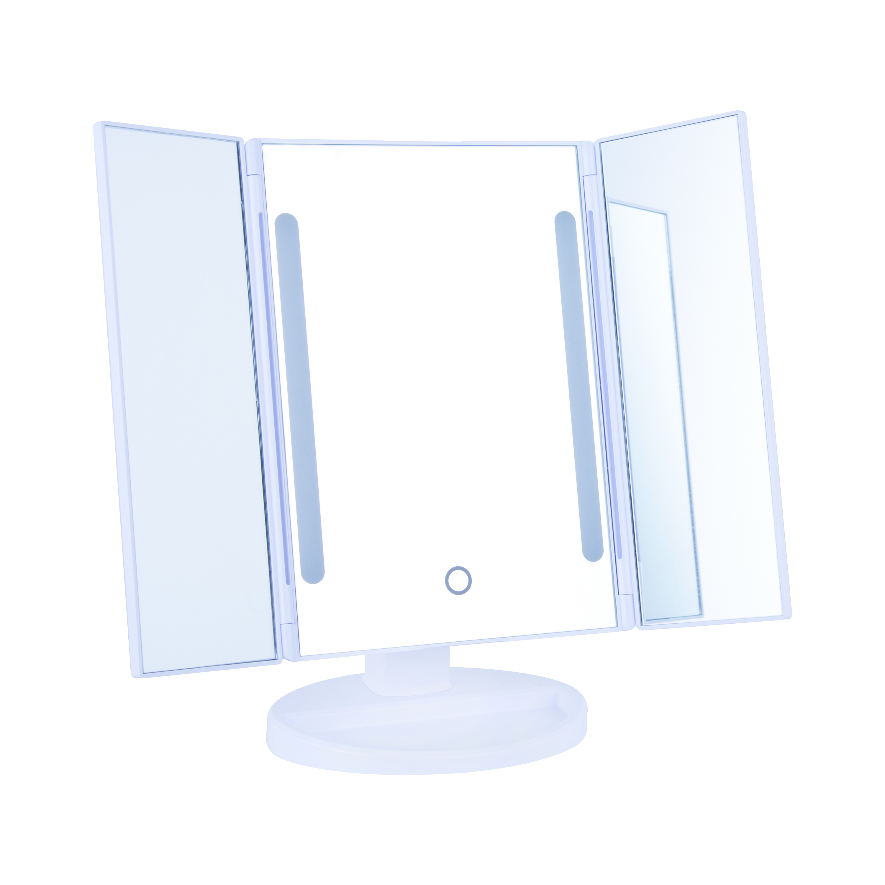 Rechargeable Tri-fold Plastic Table Mirror
